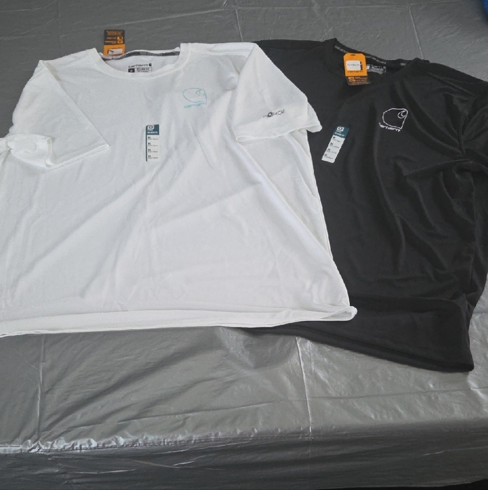 Carhartt Men’s Short-Sleeve Pocket T-Shirts — White & Black